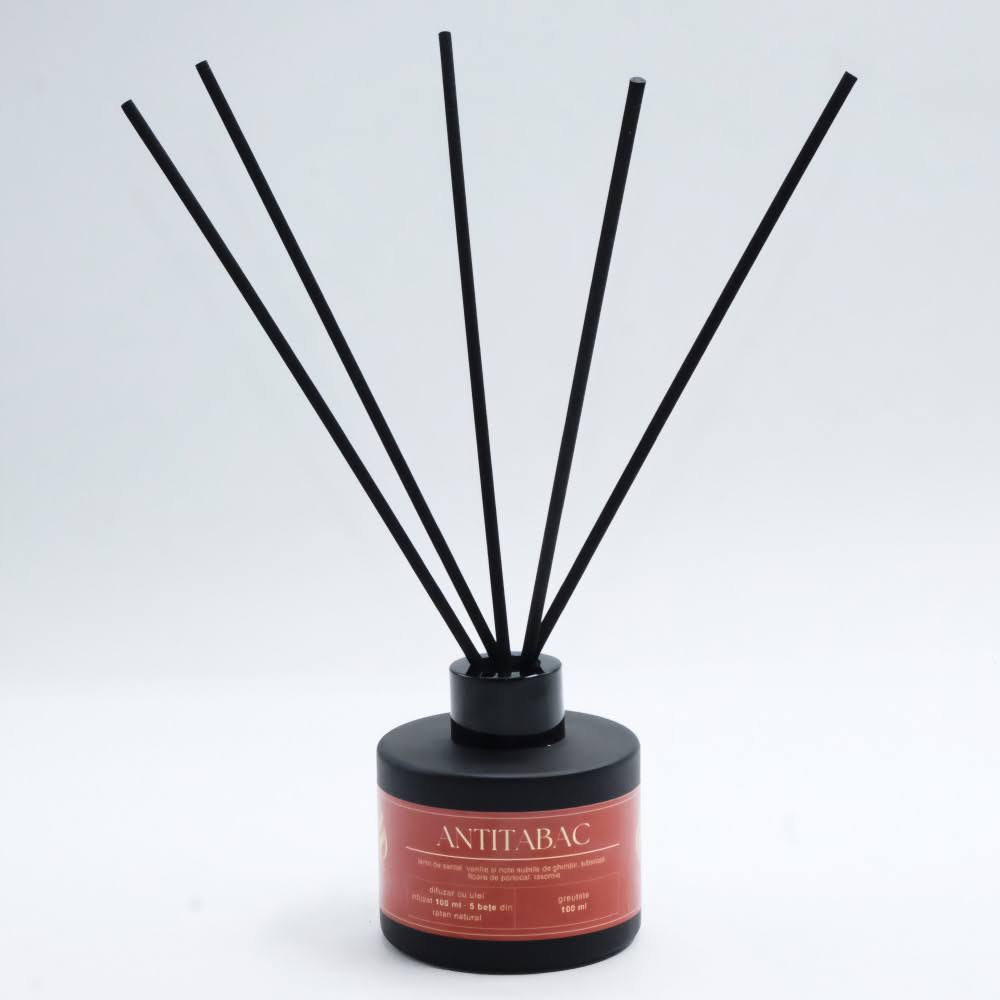 Difuzor - Parfum de cameră – „Antitabac” | Colecția Aphrodisia Candles, cu aromă de lemn de santal, vanilie, ghimbir, tuberoză, floare de portocal, iasomie