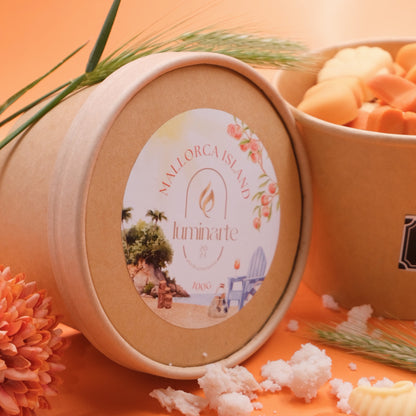 Ceară parfumată din soia, handmade, Wax Melts | Mallorca Island – Ediția de Vară, cu aromă dulce și fructată de piersică, inspirată de zilele însorite și momentele relaxante de vacanță