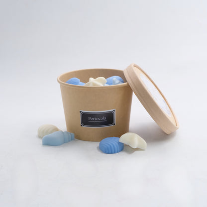 Ceară parfumată din soia, handmade, Wax Melts | Santorini Island – Ediția de Vară, cu aromă proaspătă și fructată de portocală, inspirată de frumusețea spectaculoasă a uneia dintre cele mai îndrăgite insule grecești