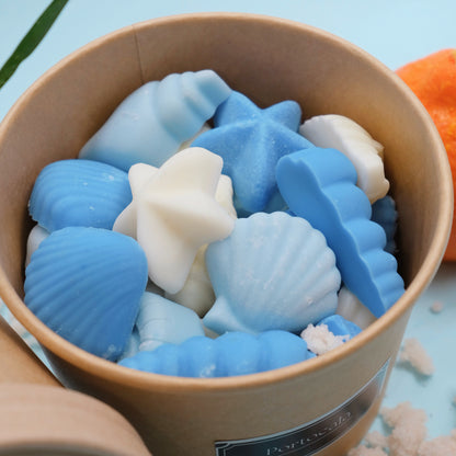 Ceară parfumată din soia, handmade, Wax Melts | Santorini Island – Ediția de Vară, cu aromă proaspătă și fructată de portocală, inspirată de frumusețea spectaculoasă a uneia dintre cele mai îndrăgite insule grecești