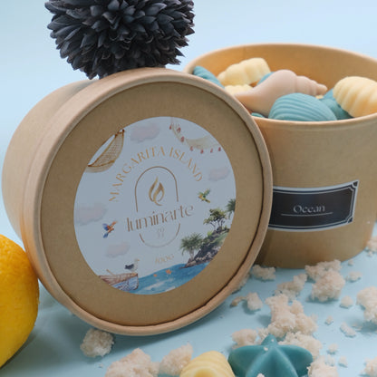 Ceară parfumată din soia, handmade, Wax Melts | Margarita Island – Ediția de Vară, cu aromă proaspătă de ocean, inspirată de frumusețea exotică a insulelor caraibiene și de momentele relaxante petrecute la malul mării